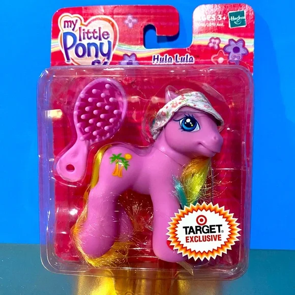 MY LITTLE PONY G3 NWT VTG 2005 BABY PONY HULA LULA TARGET EXCLUSIVE, BRUSH & HAT - Picture 1 of 13